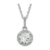 14K White Gold Created White Sapphire & 1/10 CTW Diamond 18-Inch Necklace
