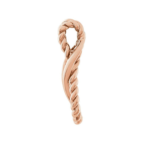14k Rose Gold Teardrop Rope Design Pendant