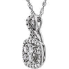 14k White Gold 3/4 CTW Halo-Style Diamond 18" Necklace
