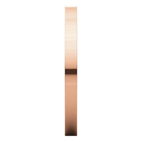 14k Rose Gold 2mm Flat Comfort Fit Band, Size 5