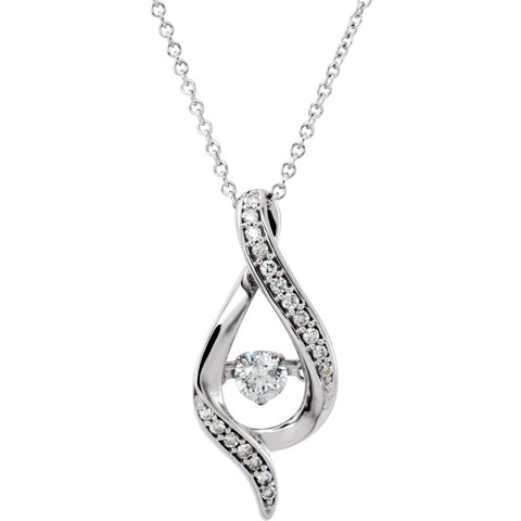 14k White Gold 3/8 CTW Diamond 16-18" Mystara® Necklace