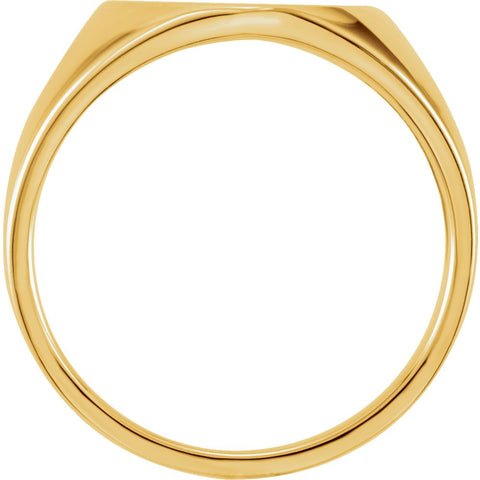 14k Yellow Gold Signet Ring, Size 11
