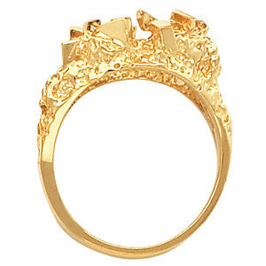 14k Yellow Gold Nugget Ring Mounting, Size 11