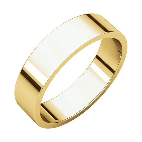 10k Yellow Gold 5mm Flat Band, Size 9