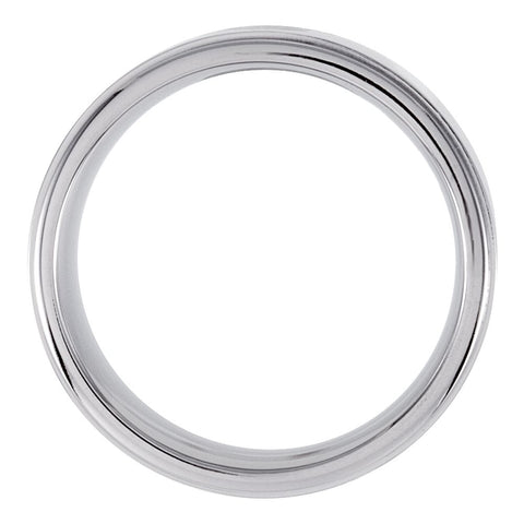 Titanium 7mm Ridged Band Size 8