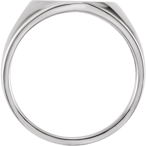 14k White Gold Signet Ring, Size 11