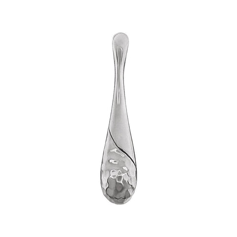 14k White Gold Hammered Teardrop Pendant