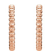 14k Rose Gold 17mm Beaded Hoop Earrings