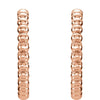 14k Rose Gold 17mm Beaded Hoop Earrings