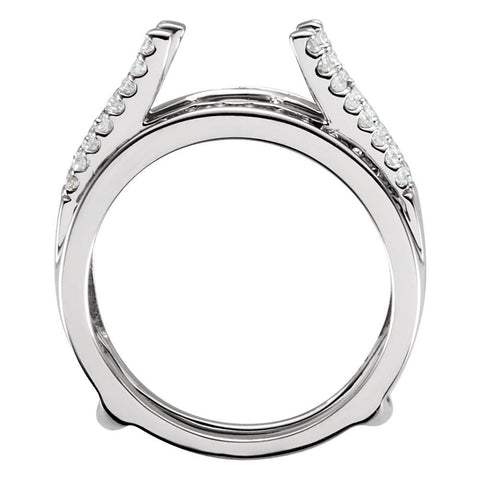 14k White Gold 1/2 CTW Diamond Ring Guard, Size 7