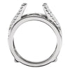 14k White Gold 1/2 CTW Diamond Ring Guard, Size 7