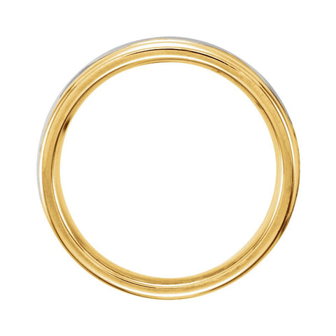 14K Yellow & White 6mm Comfort-Fit Band Size 9