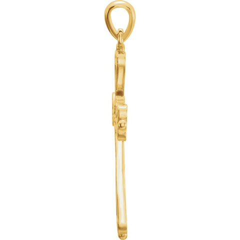 18k Yellow Gold 33x25mm Cross Pendant Mounting