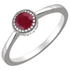 14K White Gold Ruby "July" Birthstone Ring (Size 6)