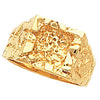 11.00X13.00 mm Men's Solid Nugget Ring Mounting in 14k Yellow Gold ( Size 10 )