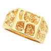 11.00X13.00 mm Solid Men's Nugget Ring Mounting in 14k White Gold ( Size 10 )