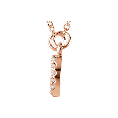 14k Rose Gold .08 CTW Diamond "XO" 16" Necklace