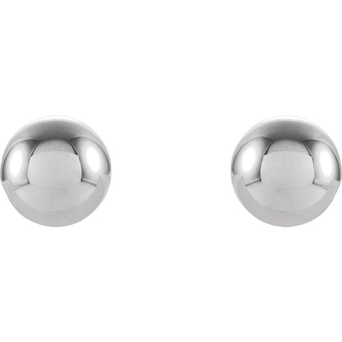 14k White Gold 6mm Round Ball Earrings