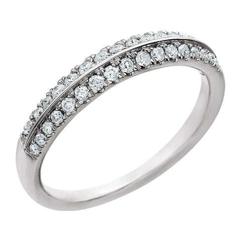 14k White Gold 1/3 CTW Diamond Knife Edge Anniversary Band , Size 7