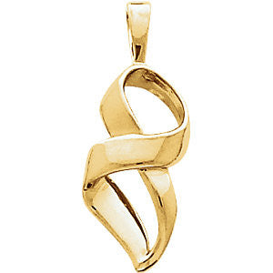 14k White Gold Freeform Pendant