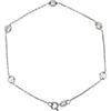 4 mm Cubic Zirconia Station Bracelet in 14k White Gold ( 7.00-Inch )
