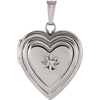 15.00 mm Diamond Heart Locket in Sterling Silver