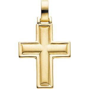 14k Yellow Gold 22.5x18mm Cross Pendant