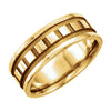 14k Yellow Gold 7.75mm Design Comfort-Fit Wedding Band for Men, Size 10