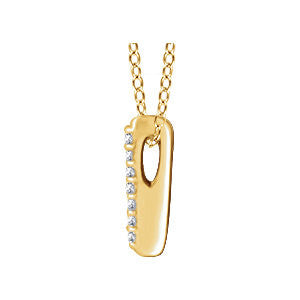 14k Yellow Gold .05 CTW Diamond Bar 16-18" Necklace