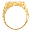 14k Yellow Gold 18x16mm Men's Nugget Signet Ring, Size 10