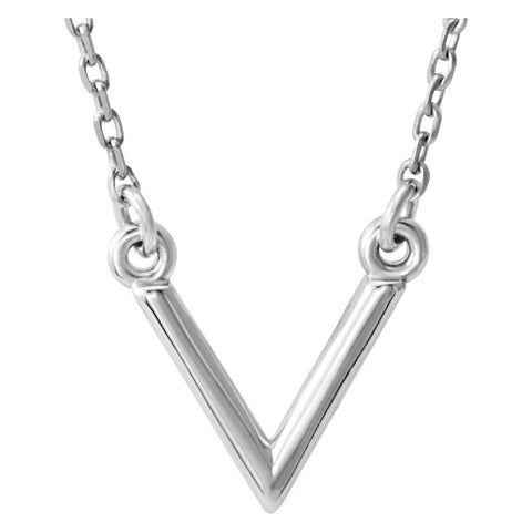 Sterling Silver "V" 16.5" Necklace