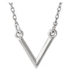 Sterling Silver "V" 16.5-inch Necklace