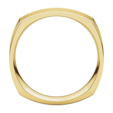 14k Yellow Gold 6mm Square Comfort Fit Band, Size 10
