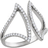 14k White Gold 1/2 ctw. Diamond Freeform Ring, Size 7