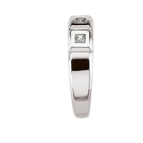 14k White Gold 1/4 CTW Diamond Anniversary Band, Size 7