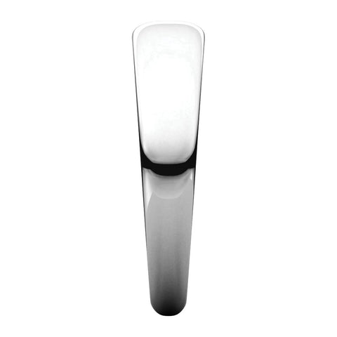 14k White Gold 5mm Half Round Tapered Band, Size 10