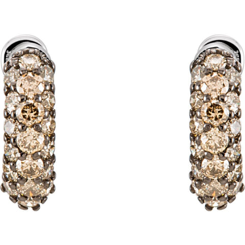 14k White Gold 5/8 CTW Brown Diamond Earrings