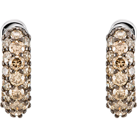 14k White Gold 5/8 CTW Brown Diamond Earrings