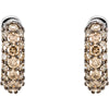 14k White Gold 5/8 CTW Brown Diamond Earrings