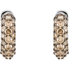 14k White Gold 5/8 CTW Brown Diamond Earrings