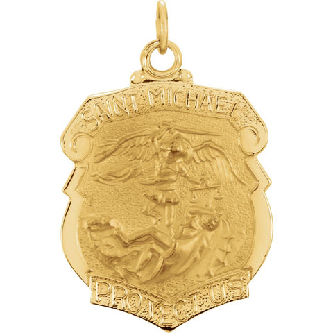 14k Yellow Gold 24.25x20.5mm St. Michael Medal