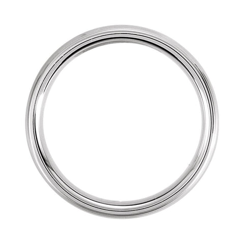 14k White Gold 7.5mm Comfort Fit Fancy Carved Band Size 10