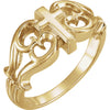 Cross Ring in 10k Yellow Gold ( Size 6 )