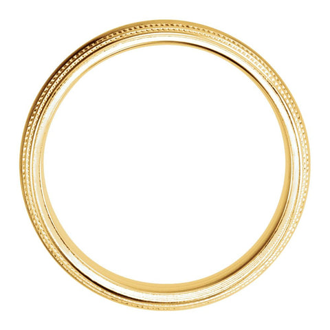 14K Yellow & White 8mm Double Milgrain Band Size 10
