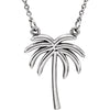 14K White Gold Palm Tree 16-Inch Necklace