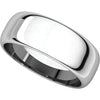 Sterling Silver 7mm Half Round Band, Size 6.5