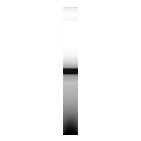 14k White Gold 2.5mm Flat Comfort Fit Band, Size 7.5