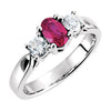 Platinum Ruby & Diamond Ring (Size 6)