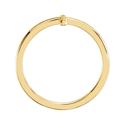 14k Yellow Gold Sideways Cross Ring, Size 7