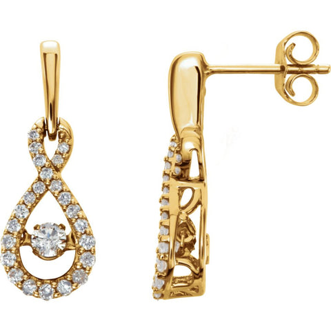 14k Yellow Gold 3/8 CTW Diamond Infinity-Inspired Earrings